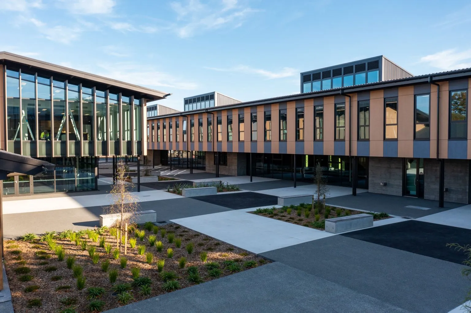 Linwood College Campus exterior drone photograph